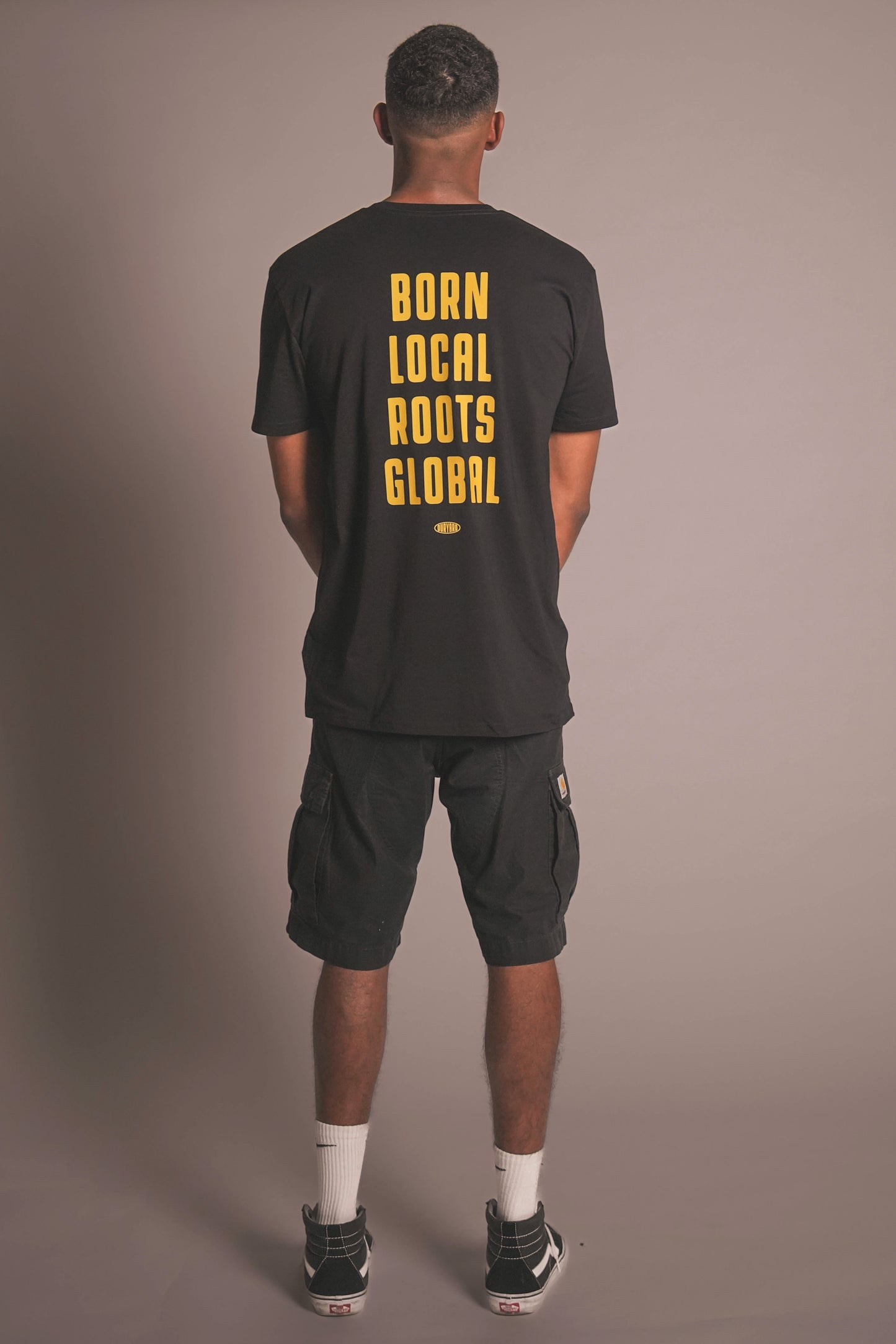 Born Local Roots Global - Black T-Shirt