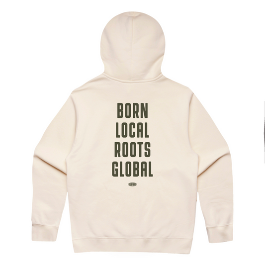 Born Local Roots Global Hoodie (Ecru)