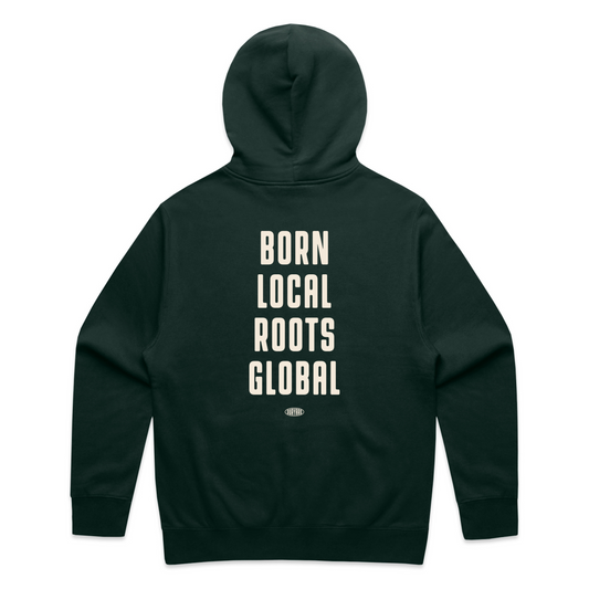 Born Local Roots Global Hoodie (Pine Green)